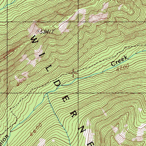Topographic Map of Union Creek Trail, WA