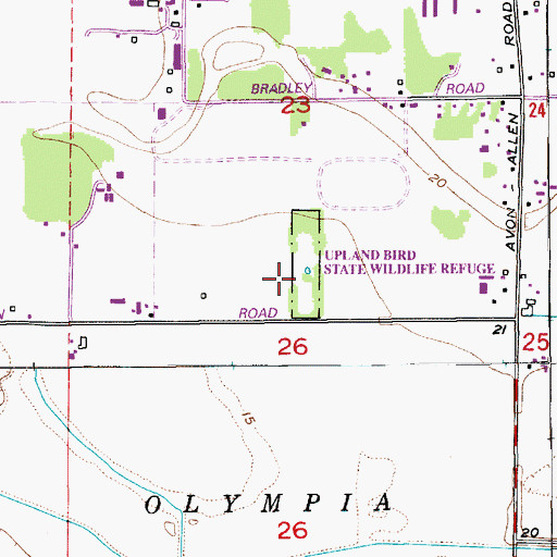 Topographic Map of Upland State Game Bird Habitat, WA