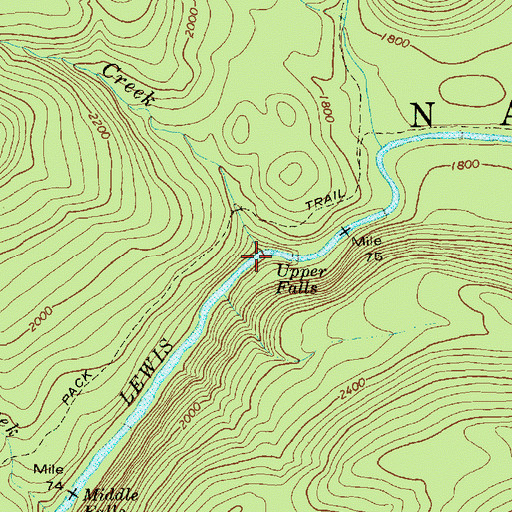 Topographic Map of Upper Falls, WA