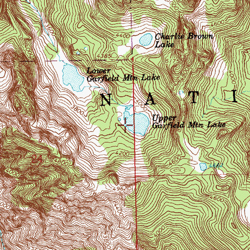 Topographic Map of Upper Garfield Mountain Lake, WA