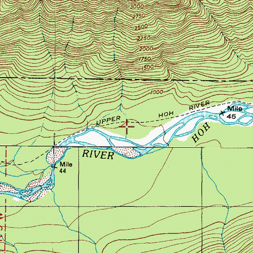 Topographic Map of Upper Hoh River Trail, WA