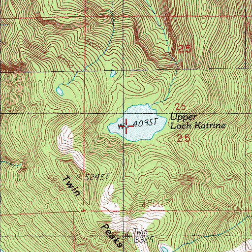 Topographic Map of Upper Loch Katrine, WA