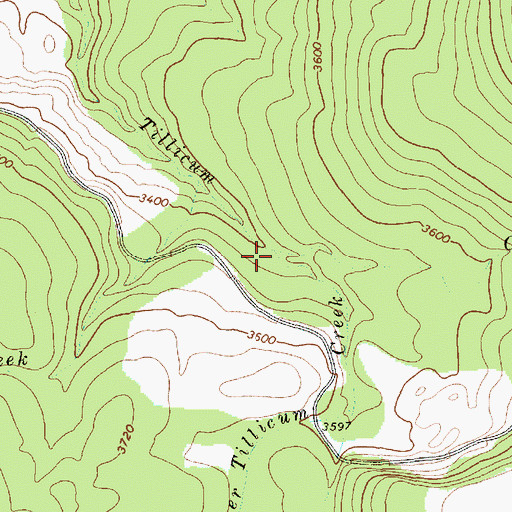 Topographic Map of Upper Tillicum Creek, WA