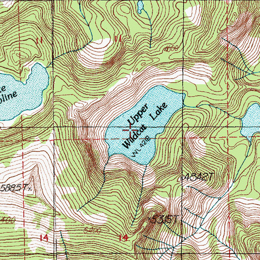 Topographic Map of Upper Wildcat Lake, WA