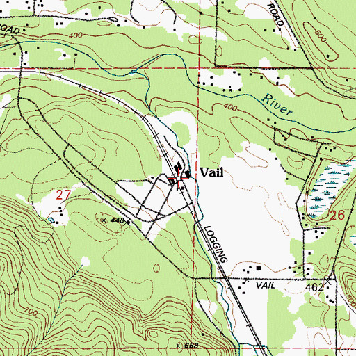 Topographic Map of Vail, WA