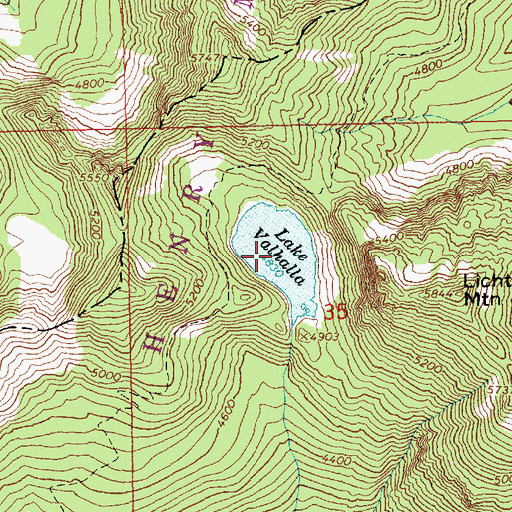 Topographic Map of Lake Valhalla, WA