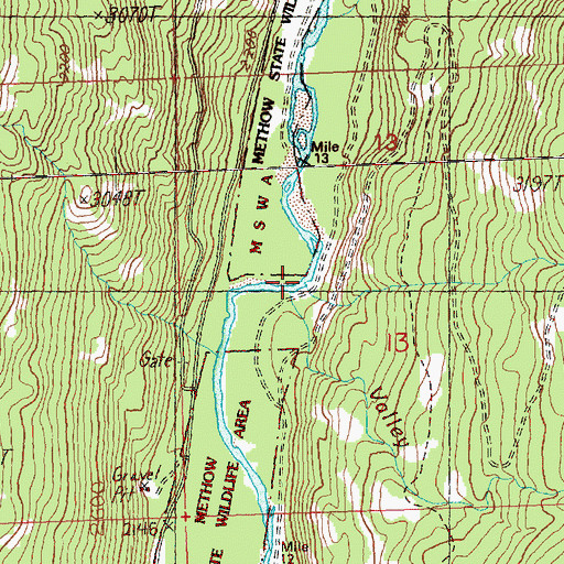 Topographic Map of Valley Creek, WA