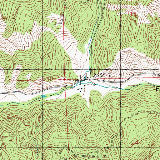 Topographic Map of Van Creek, WA