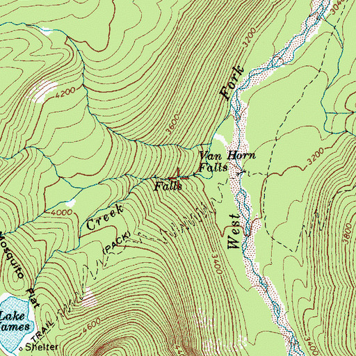 Topographic Map of Van Horn Falls, WA