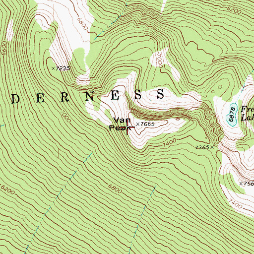 Topographic Map of Van Peak, WA