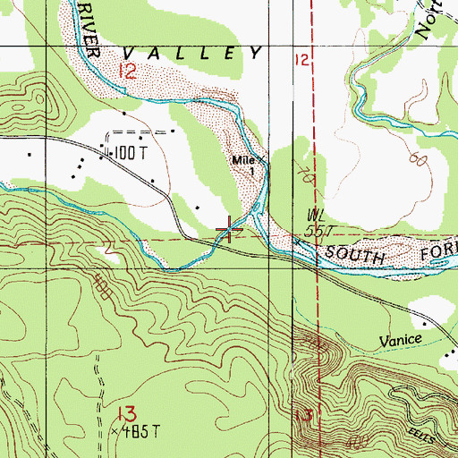 Topographic Map of Vance Creek, WA