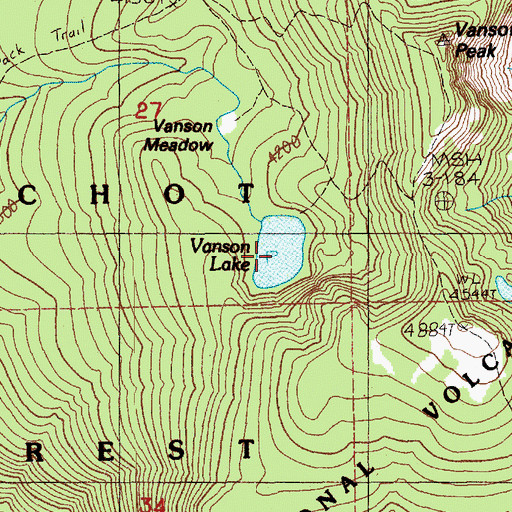 Topographic Map of Vanson Lake, WA