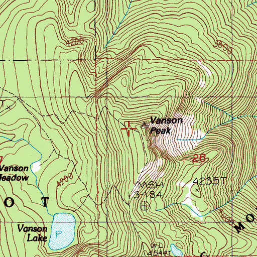 Topographic Map of Vanson Peak, WA