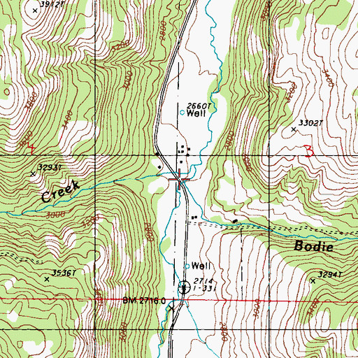 Topographic Map of Vaughn Creek, WA