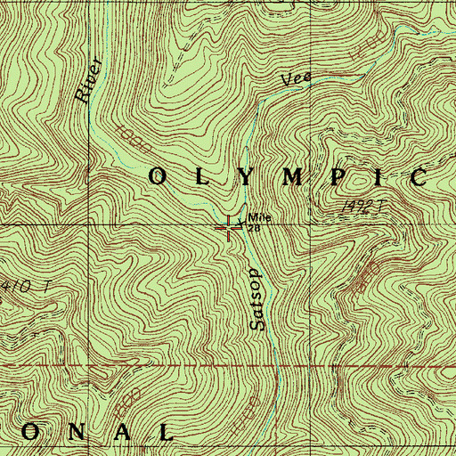 Topographic Map of Vee Creek, WA