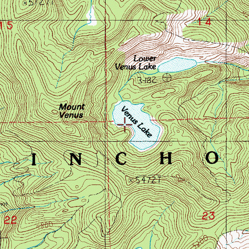 Topographic Map of Venus Lake, WA