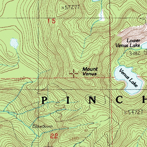Topographic Map of Mount Venus, WA