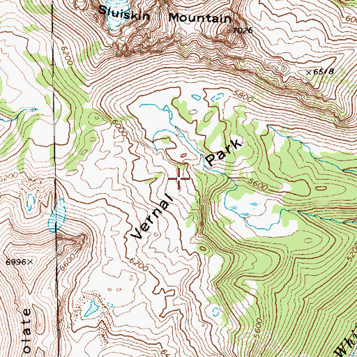 Topographic Map of Vernal Park, WA