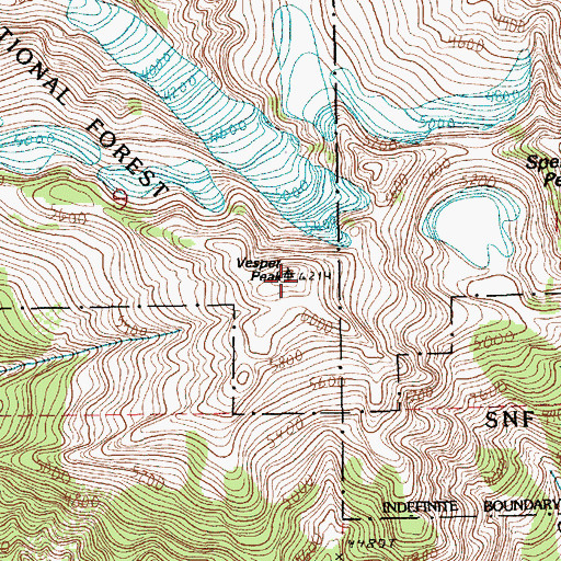 Topographic Map of Vesper Peak, WA