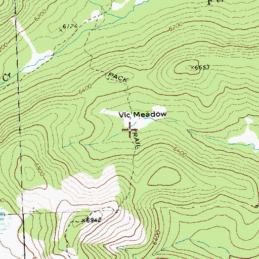 Topographic Map of Vic Meadow, WA