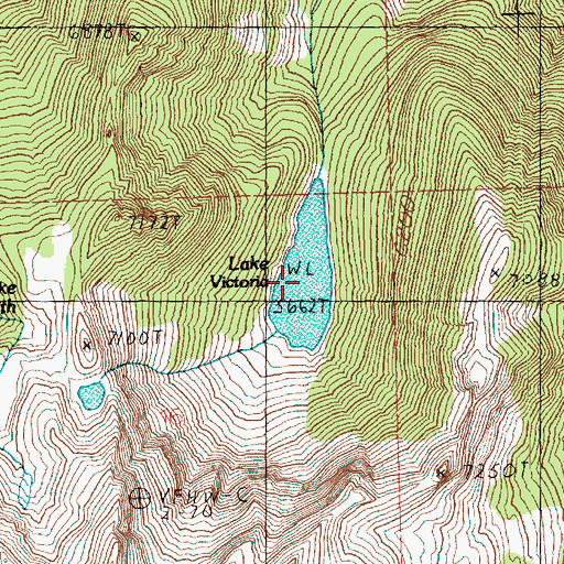 Topographic Map of Lake Victoria, WA
