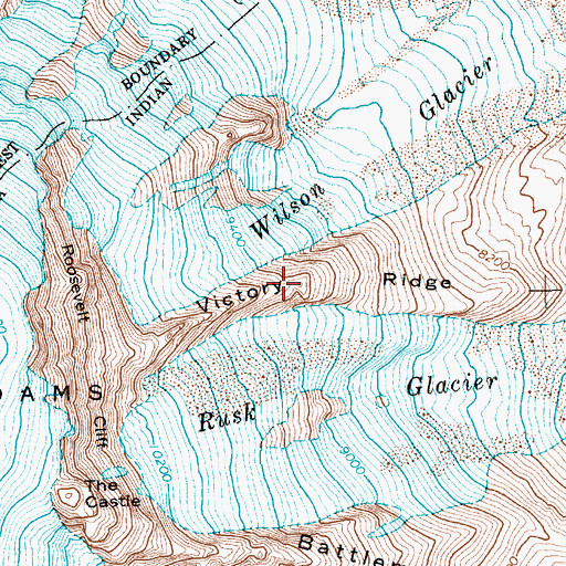 Topographic Map of Victory Ridge, WA