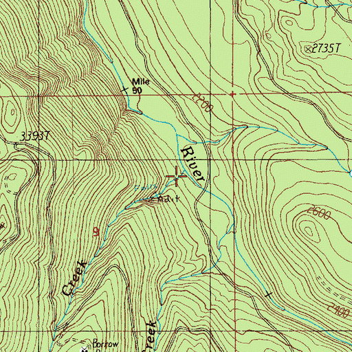 Topographic Map of Viola Creek, WA