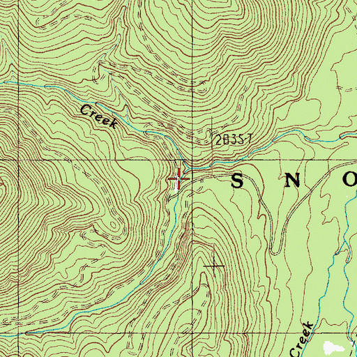 Topographic Map of Viola Creek, WA