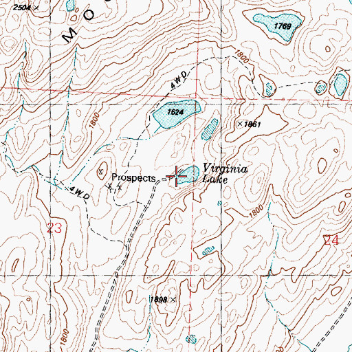 Topographic Map of Virginia Lake, WA