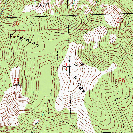 Topographic Map of Virginian Ridge, WA