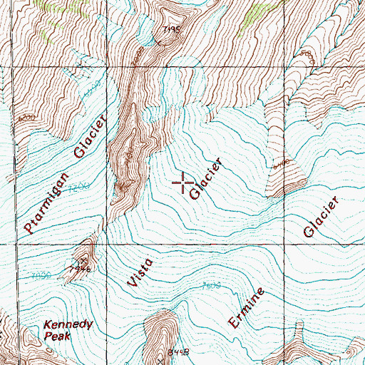 Topographic Map of Vista Glacier, WA
