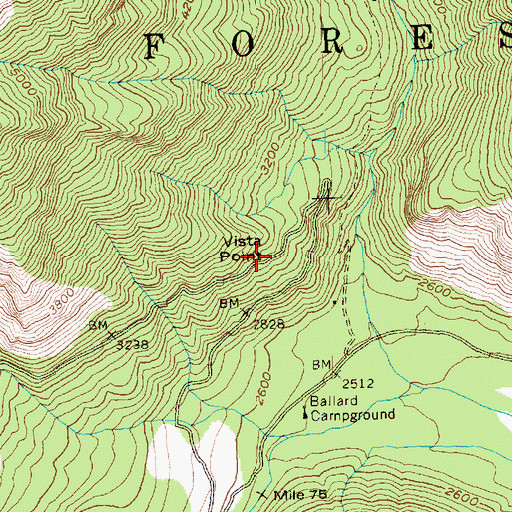 Topographic Map of Vista Point, WA
