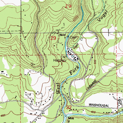 Topographic Map of Vogel Creek, WA