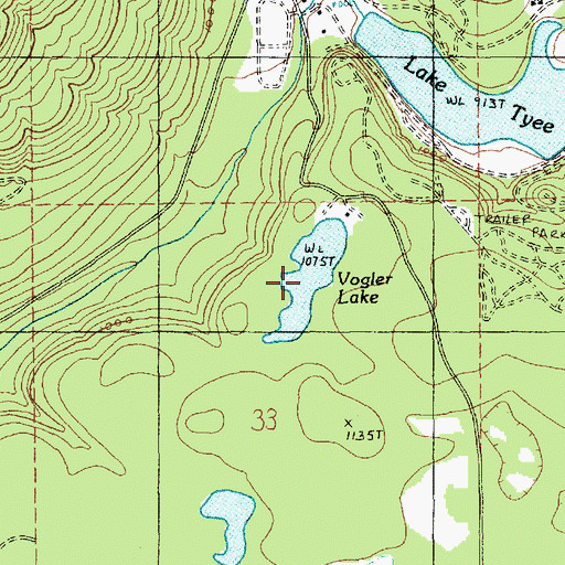 Topographic Map of Vogler Lake, WA