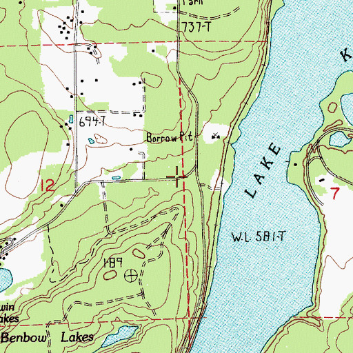 Topographic Map of Voss Resort, WA