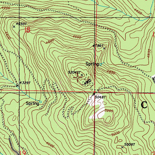 Topographic Map of Vulcan Lookout, WA