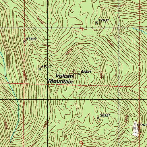 Topographic Map of Vulcan Mountain, WA