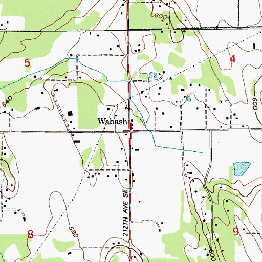 Topographic Map of Wabash, WA