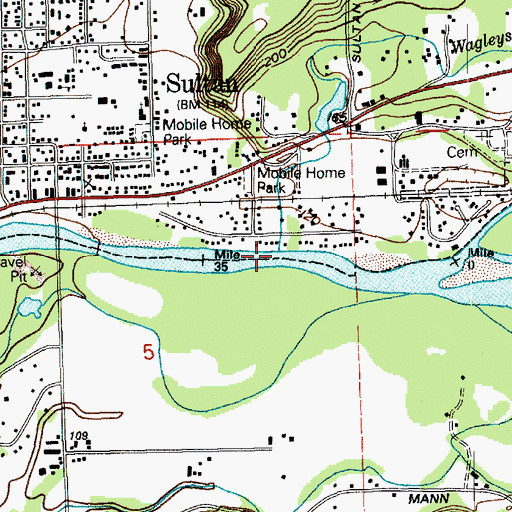 Topographic Map of Wagleys Creek, WA