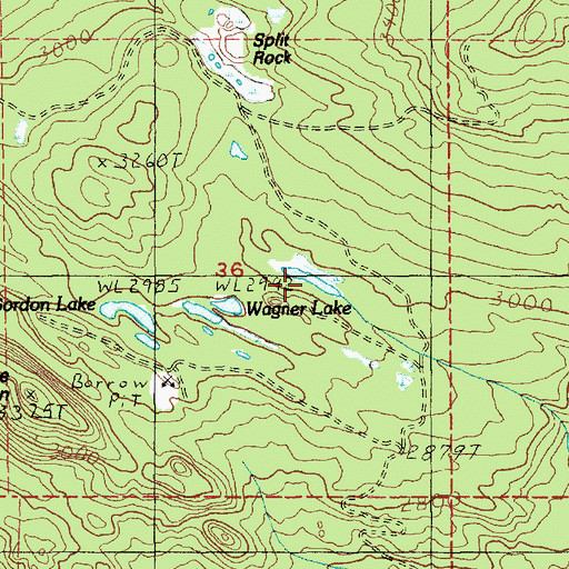 Topographic Map of Wagner Lake, WA