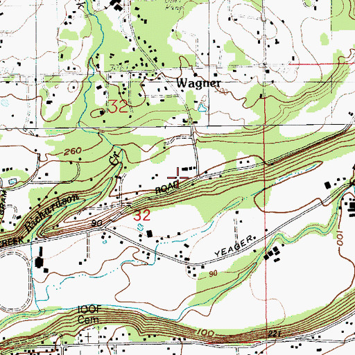 Topographic Map of Wagner School, WA