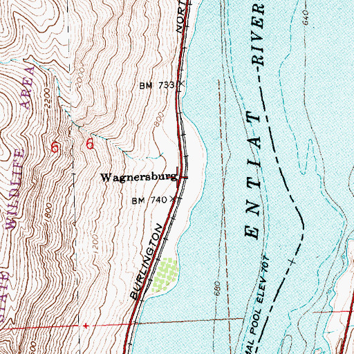 Topographic Map of Wagnersburg, WA