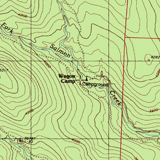 Topographic Map of Wagon Camp, WA