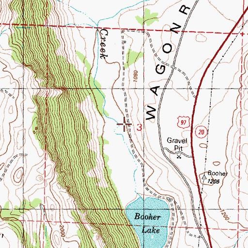 Topographic Map of Wagonroad Coulee, WA