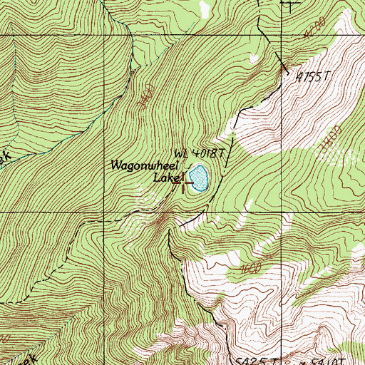 Topographic Map of Wagonwheel Lake, WA