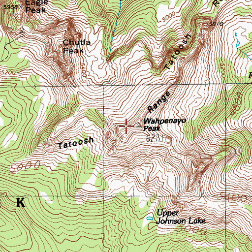 Topographic Map of Wahpenayo Peak, WA