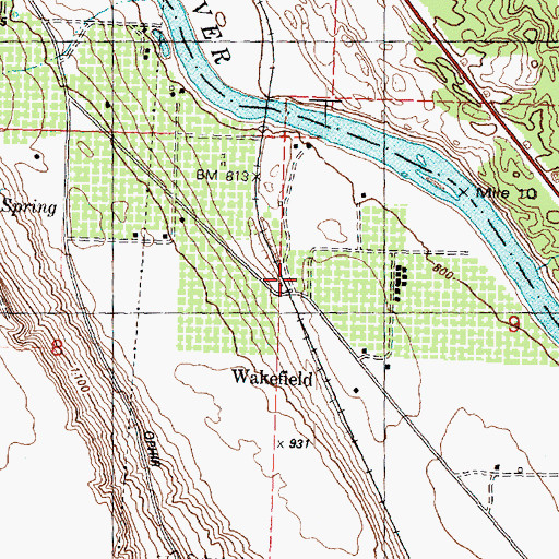 Topographic Map of Wakefield, WA