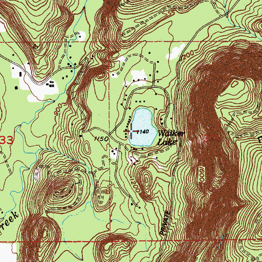 Topographic Map of Walker Lake, WA