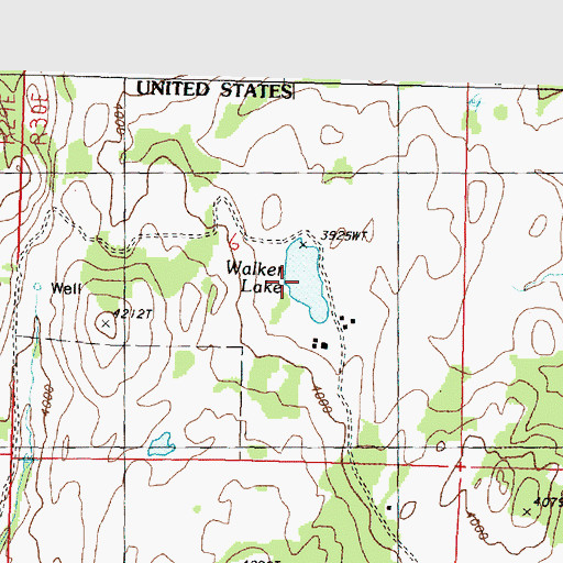 Topographic Map of Walker Lake, WA