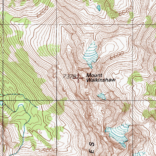 Topographic Map of Mount Walkinshaw, WA